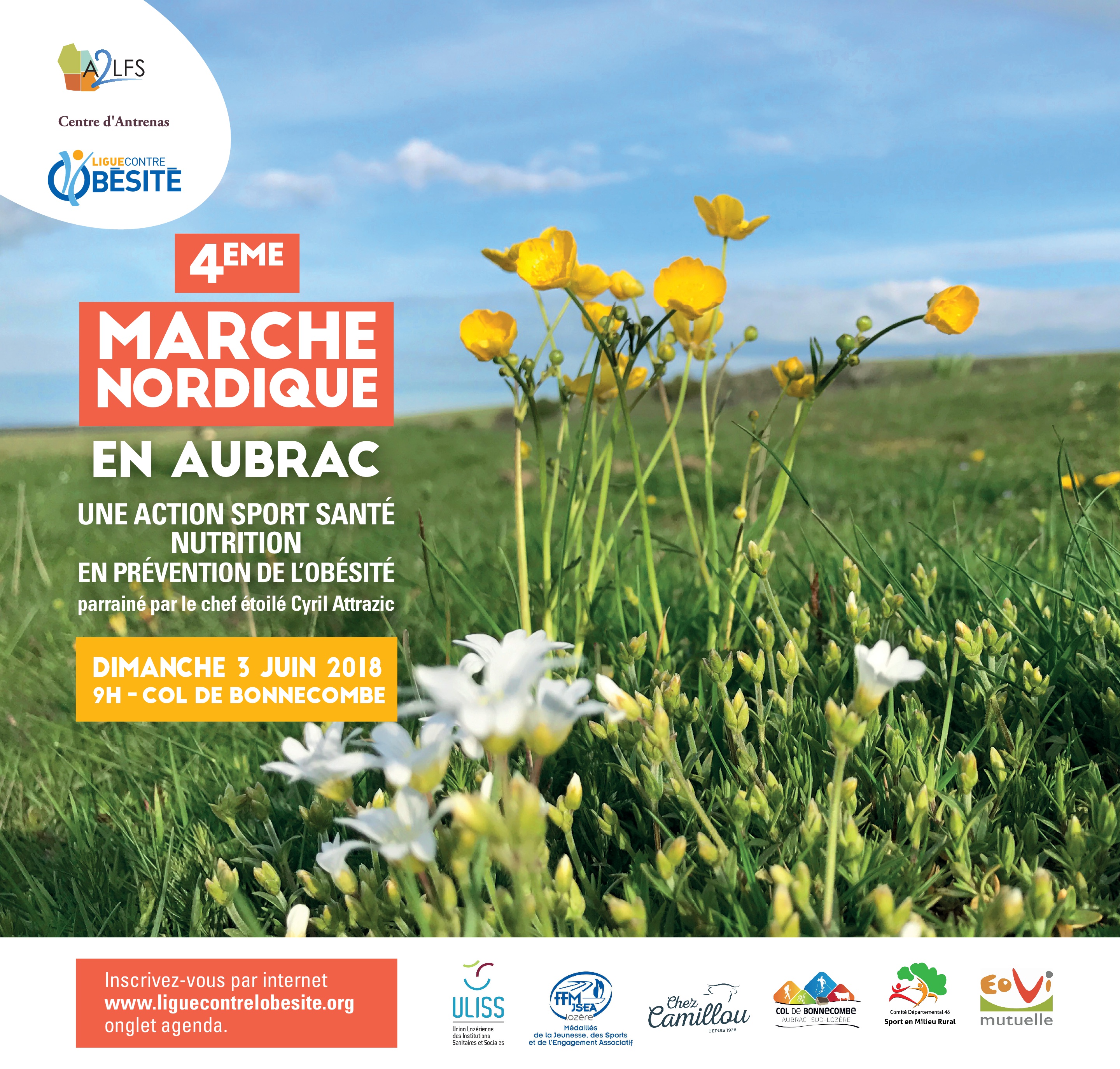 Le centre de soins de suite et de réadaptation d'Antrenas et la Ligue Contre l'Obésité organise pour la 4ème fois une marche nordique en Aubrac pour promouvoir le sport santé et prévenir de l'obésité.